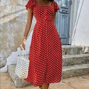 Polka Dot Button Up Dress